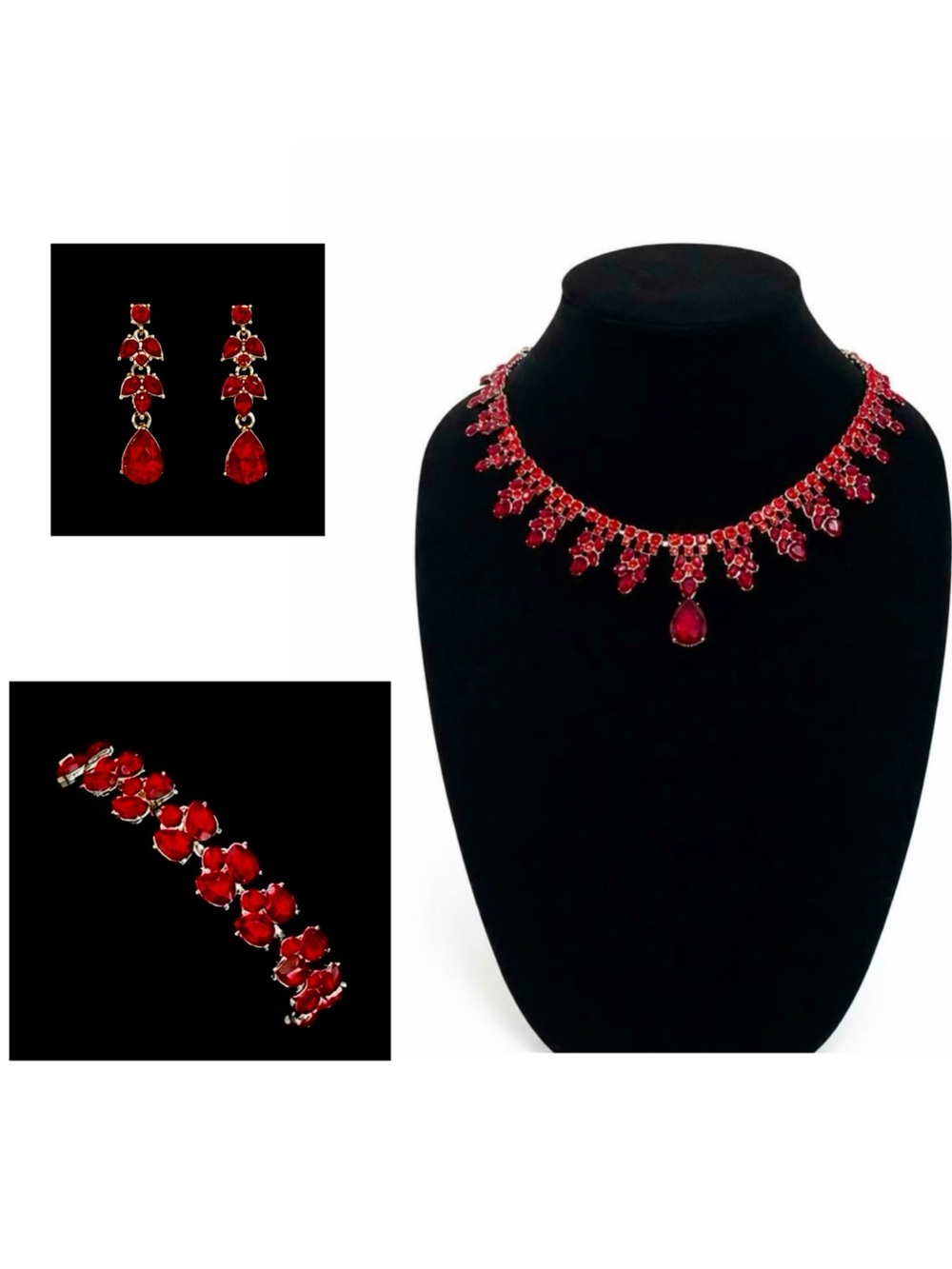 3-Piece Iridescent Crystal Jewelry Set